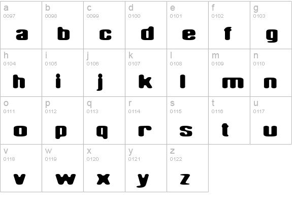 CoralSea lowercase a-z preview