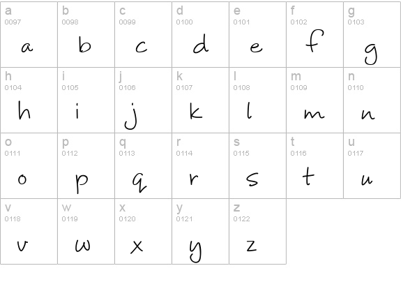 CorkyRegular lowercase a-z preview