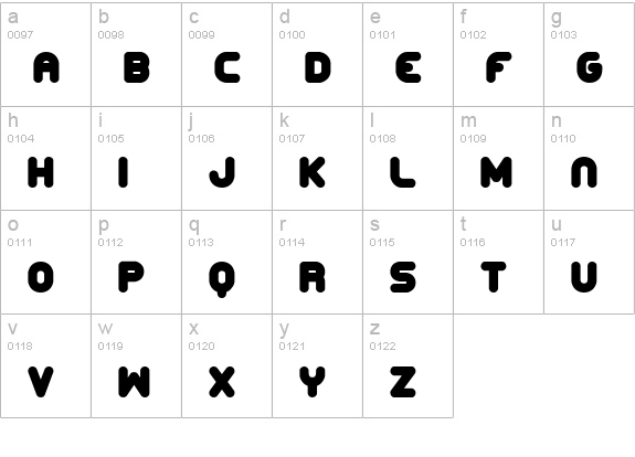 Corpulent Caps BRK lowercase a-z preview