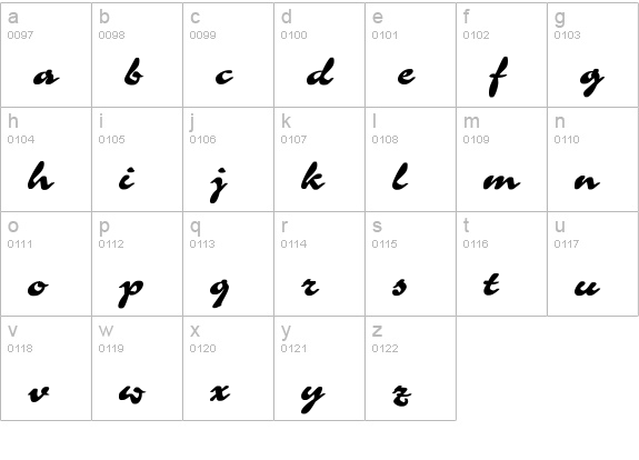 Corrida Bold lowercase a-z preview