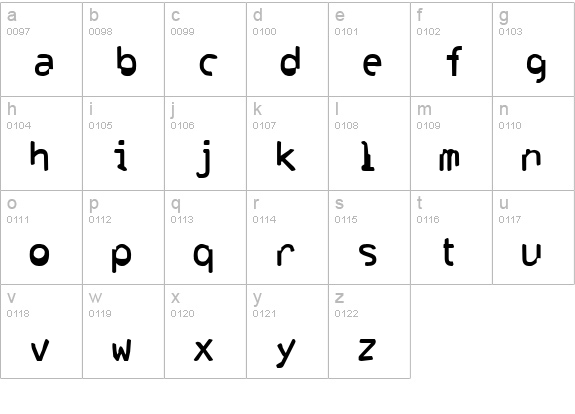Corrupter lowercase a-z preview