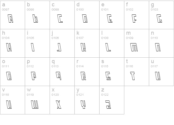 Cosmic Age Outline Italic lowercase a-z preview