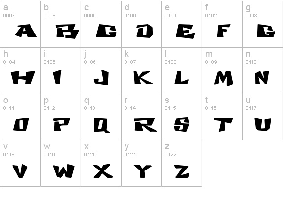 Cosmic Dude Demo lowercase a-z preview