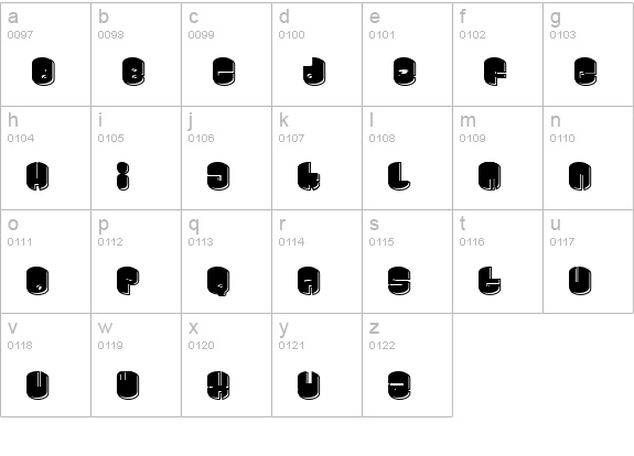Cosmojunk lowercase a-z preview