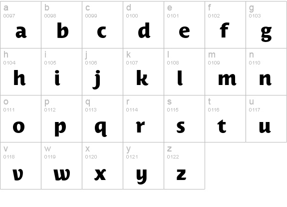 Costa Ptf ExtraBold lowercase a-z preview