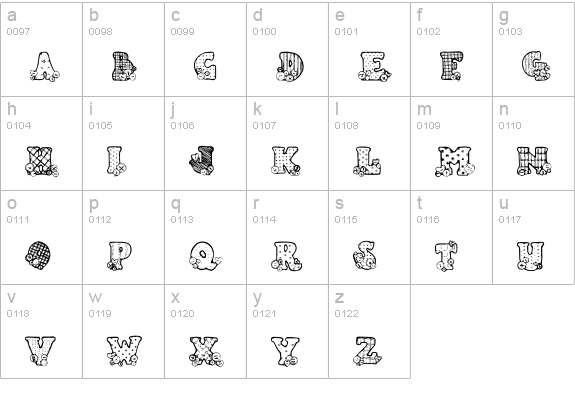 Country Button lowercase a-z preview