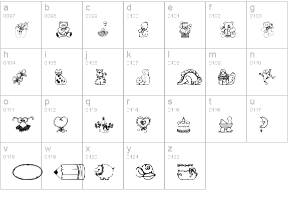 Country Cuties lowercase a-z preview