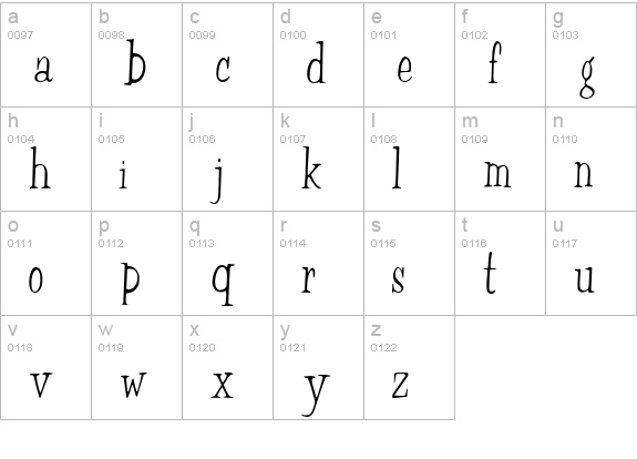 Countryside Normal lowercase a-z preview
