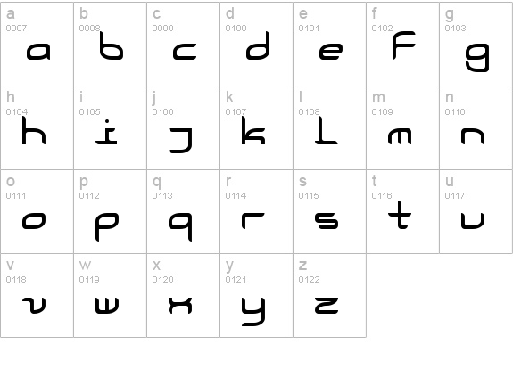 Courier Now lowercase a-z preview