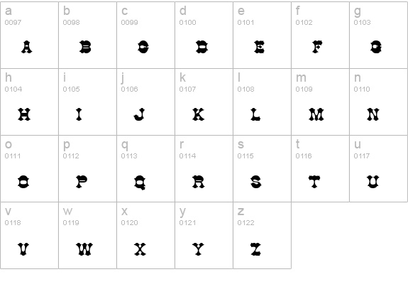 Cowboy Bold lowercase a-z preview
