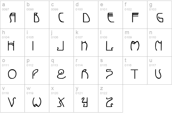 Coyote Deco lowercase a-z preview