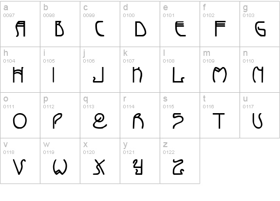 Coyote Deco Bold lowercase a-z preview