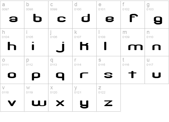 Crackdown R BRK lowercase a-z preview
