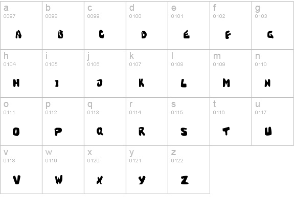 Cracked Brain lowercase a-z preview