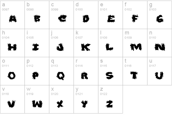 CRACKKILLS lowercase a-z preview