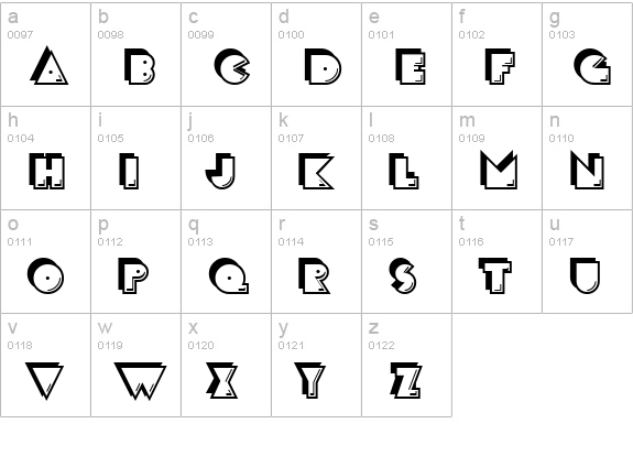 CrackMan lowercase a-z preview