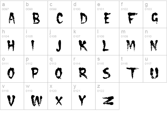 CRAMPS lowercase a-z preview