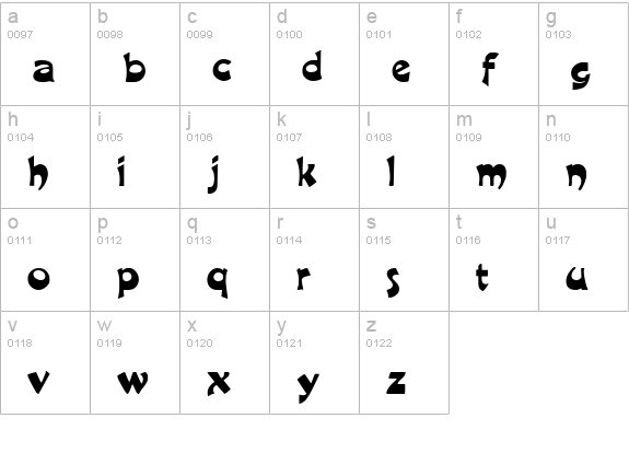 Crane Normal lowercase a-z preview