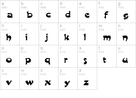 CraneExtended Normal lowercase a-z preview