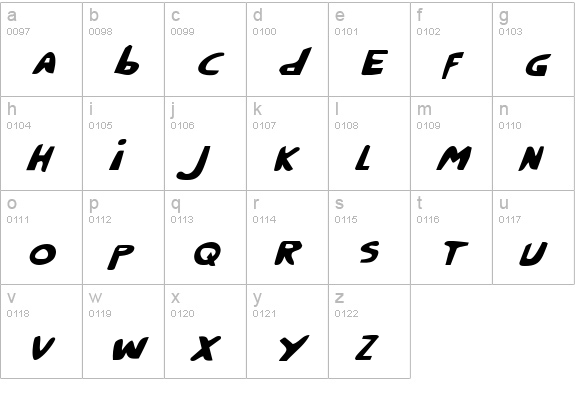 Crappity-Crap-Crap Italic lowercase a-z preview