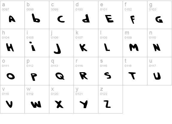 Crappity-Crap-Crap Leftalic lowercase a-z preview