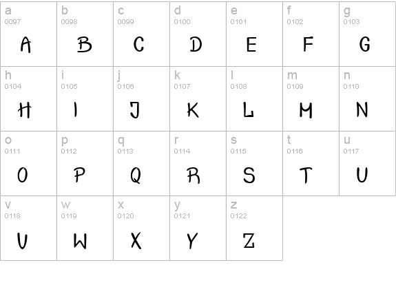 Crash Test lowercase a-z preview