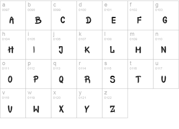 Crash Test Shadow lowercase a-z preview