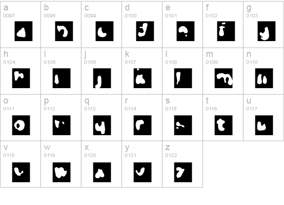 Crash-Cameo lowercase a-z preview