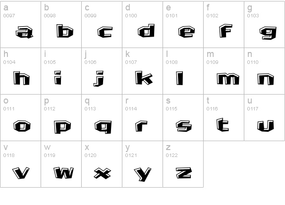 CrashBangWallop-Highlight lowercase a-z preview