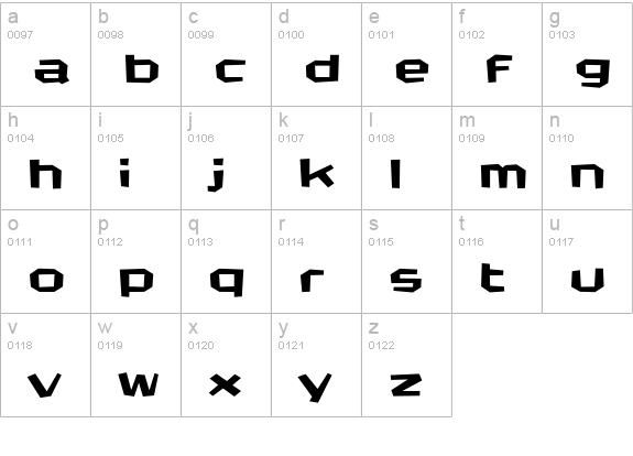 CrashBangWallop-Light lowercase a-z preview