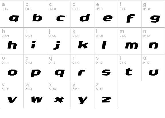 CrashBangWallop-MedItalic lowercase a-z preview
