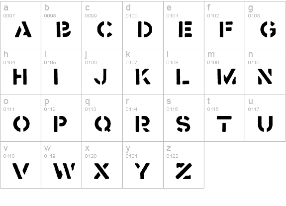 Crass lowercase a-z preview