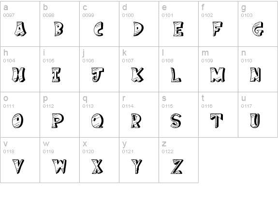 Craty lowercase a-z preview