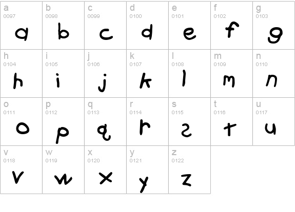 Crayon Black lowercase a-z preview