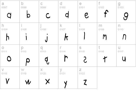 CrayonCondensed lowercase a-z preview
