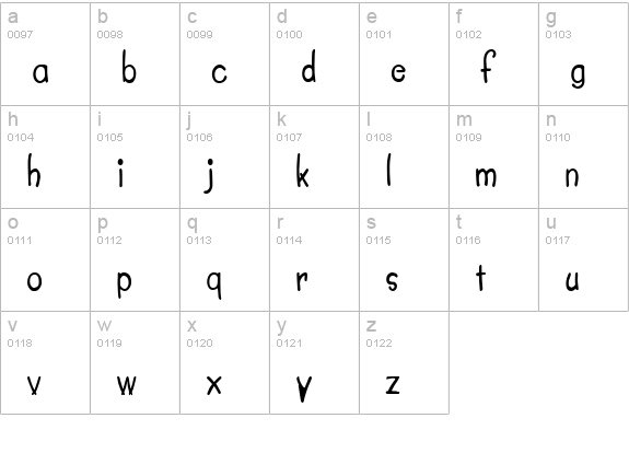 CrayonCondensed Normal lowercase a-z preview