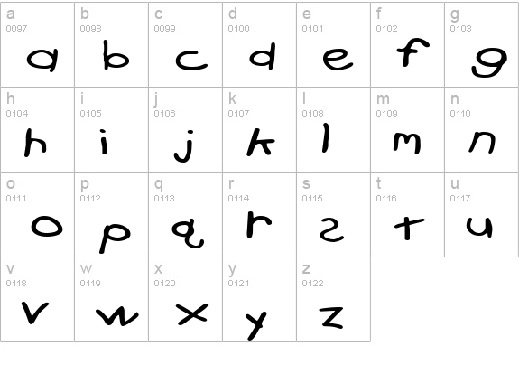 CrayonExtended lowercase a-z preview