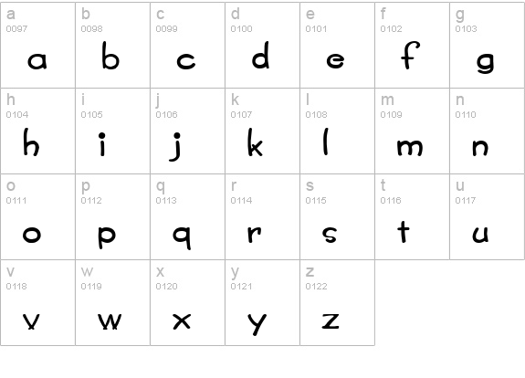 CrayonExtended Normal lowercase a-z preview