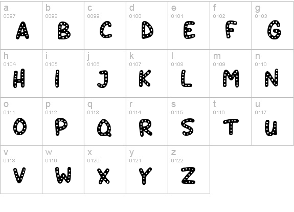 Crazy Dots lowercase a-z preview