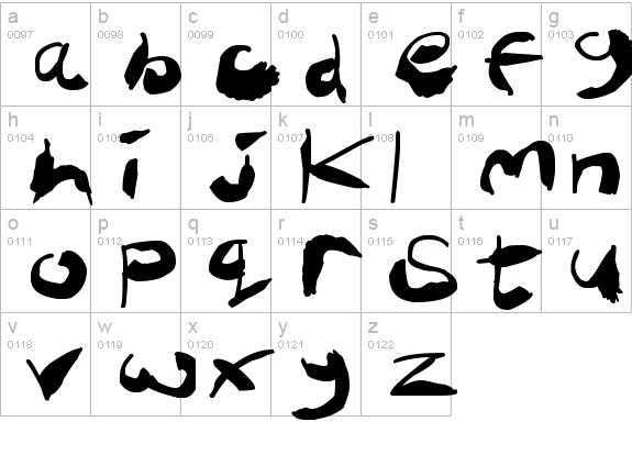 Crazy Ink Splats
 lowercase a-z preview