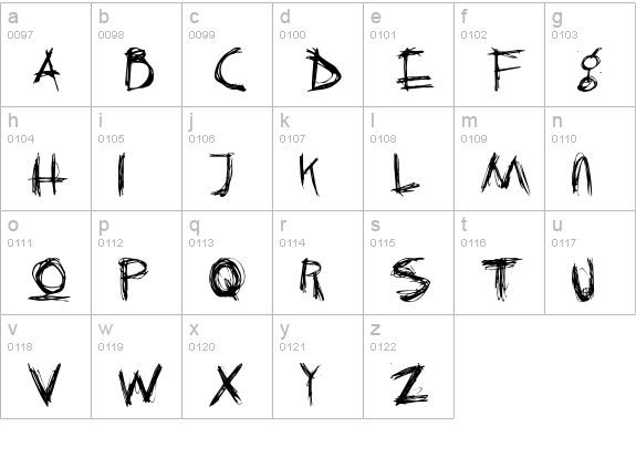 Crazy Killer lowercase a-z preview