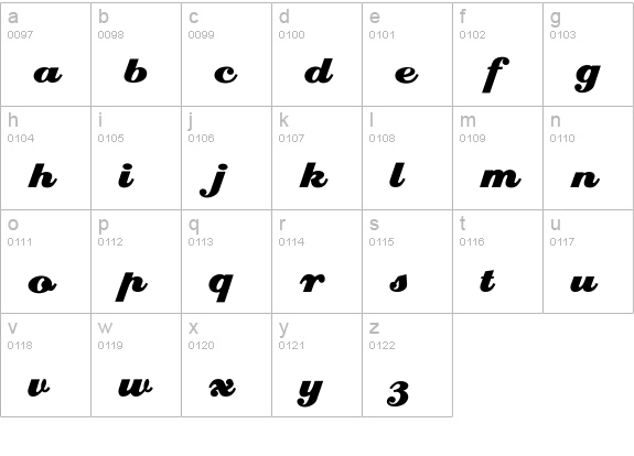 Creampuff lowercase a-z preview