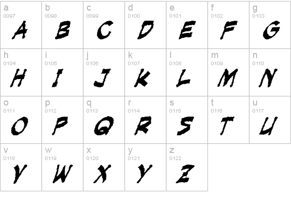 Creeping Evil Bold lowercase a-z preview