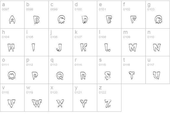 Creepy Hollow Normal lowercase a-z preview