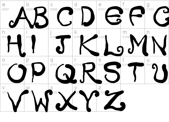 Creepy Scrawly
 lowercase a-z preview