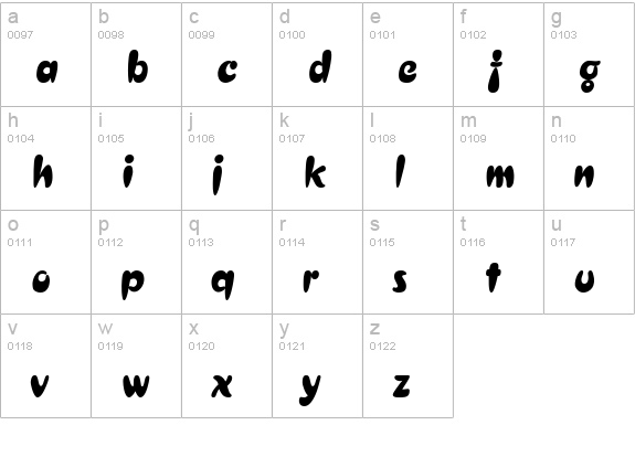 Crest Heavy Normal lowercase a-z preview