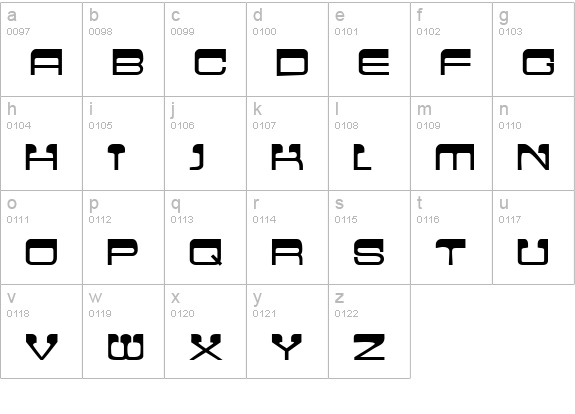 CrewCutCaps Bold lowercase a-z preview