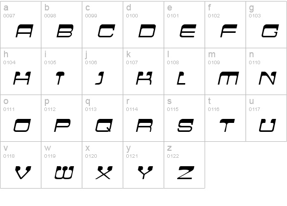 CrewCutCaps Italic lowercase a-z preview