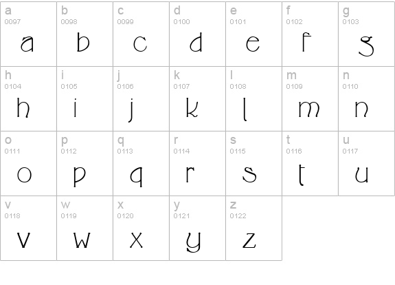 Cricket Regular lowercase a-z preview