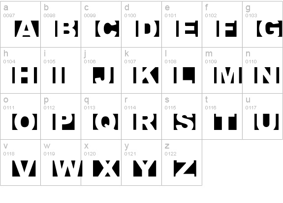 Crimescene Afterimage lowercase a-z preview